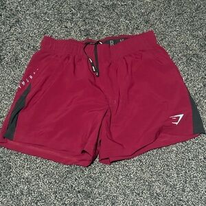 Gymshark Maroon and Black Athletic Shorts
